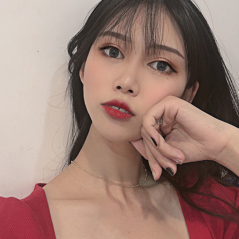 Simple and beautiful 14K gold necklace female ins collarbone chain personality versatile temperament Korean delicate fashion necklace jewelry