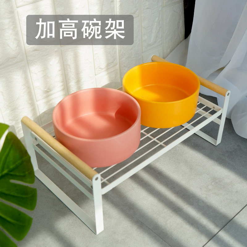 Iron Art Plus High Bowl Rack Dog Bowls Food Basin Water Basin Ceramic Bowls Pet Bowls of Cat Bowls Shelf Single Sell Dogs Table Bowls Racks