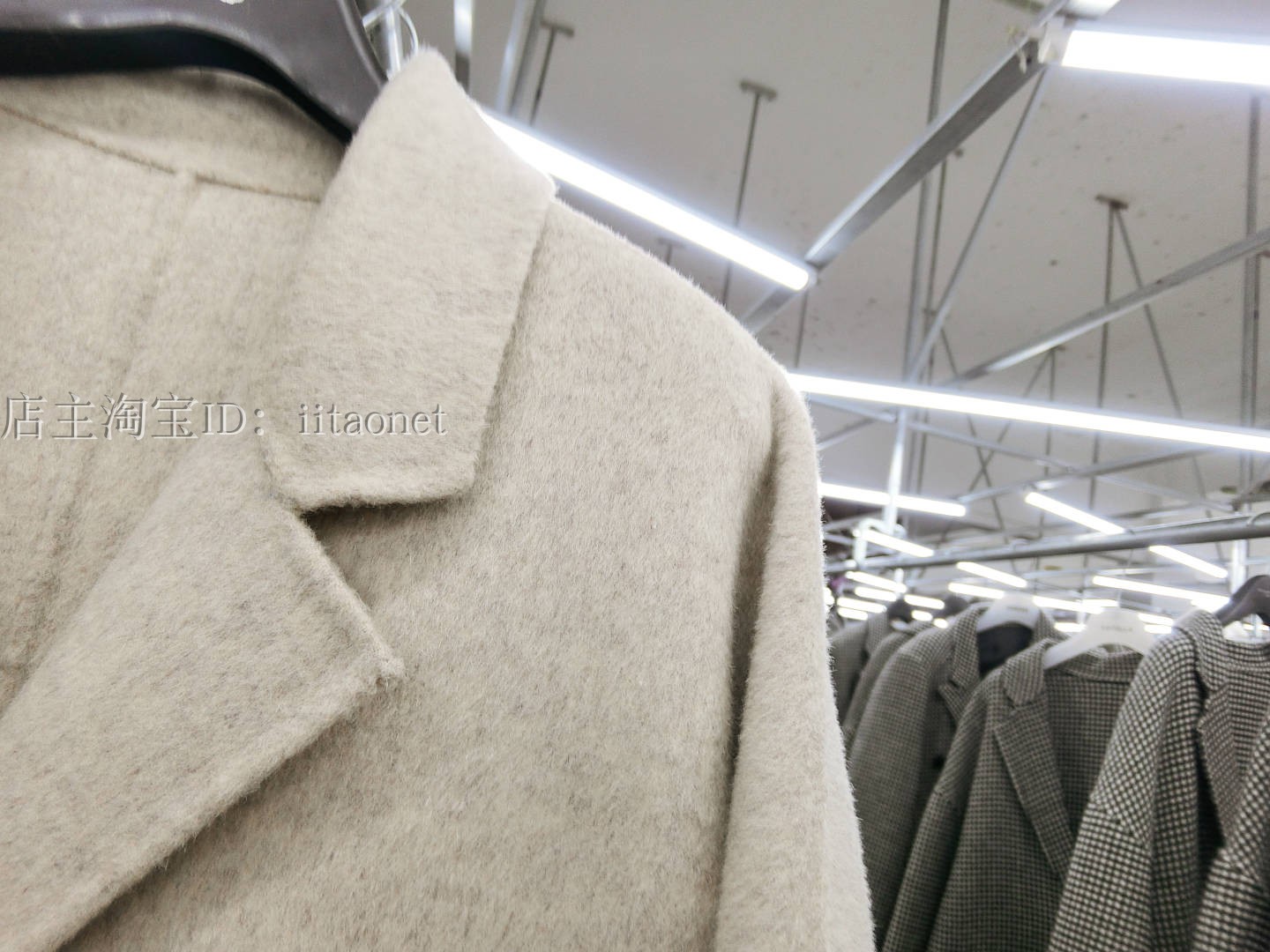 Phong cách Hàn Quốc hồ sơ lỏng thắt lưng eo khâu tay lông cừu áo len cashmere áo dài vai nữ áo măng tô burberry nữ