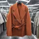 Giải phóng mặt bằng xuất khẩu phiên bản Hàn Quốc của áo len cashmere lông cừu khâu tay ngắn phần eo thắt lưng nữ nhiều màu áo khoác nhung tăm nữ