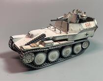 WM 1 72 WWII German Leopard anti-aircraft vehicle winter snow weathered coating alloy finished model