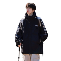 American jacket mens spring and autumn outdoor waterproof and windproof jacket 2024 new style boys trendy casual jacket