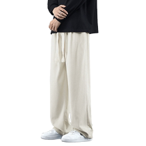 Corduroy pants mens spring autumn and winter 2023 popular trendy brand loose plus velvet wide-leg pants heavyweight straight casual pants