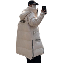 2023 New Down Jacket Mens Mid-Length Winter White Duck Down Thick Cotton Coat Versatile Warm Plush Cotton Coat Jacket