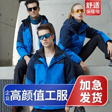 Настройка Andes 冲锋衣定制工作服印logo三合一加厚羽绒内胆外套高端企业工服冬季