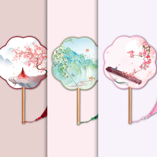 Вентилятор, летнее ханьфу, ципао, ретро классический круглый веер