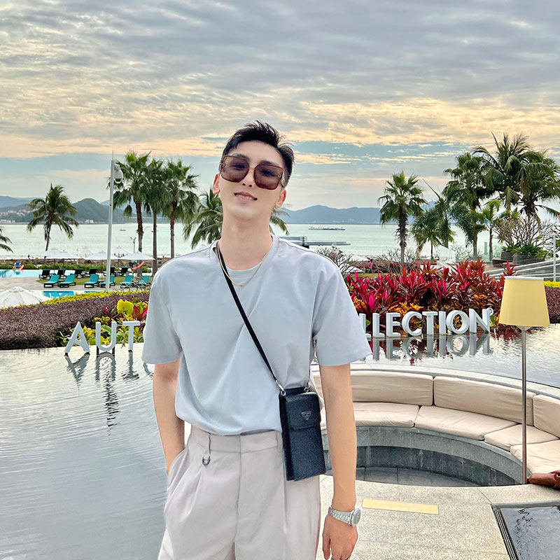 JY light ripened men's clothing pure color 100 lap collar short sleeve T-shirt undershirt 2022 Spring Summer new casual blouses