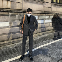JY light cooked wearing a hitch curly hair suit jacket man 2021 autumn and winter loose casual thickened little western suit suit