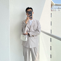 JY Lightly Wear 2021 Spring Summer New Casual Suit Men's Korean Loose Suit Jacket Double-breasted Jacket
