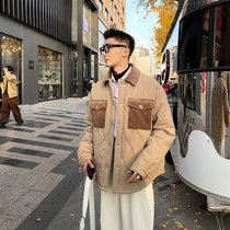 JY Light Cooked Mens Clothing Autumn Winter New Card Its color Short Rhombus Gcotton Suit Light Core Suede Collar Cotton Coat Trends