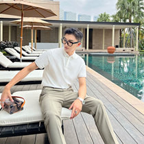 JY light cooked mens clothing short sleeves casual pure color 2022 Young mens jacket Summer autumn POLO outerwear T-shirt early