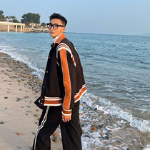 JY light cooked black mens turned collar jacket jacket loose baseball suit damp and thickened Maos casual spring autumn season new