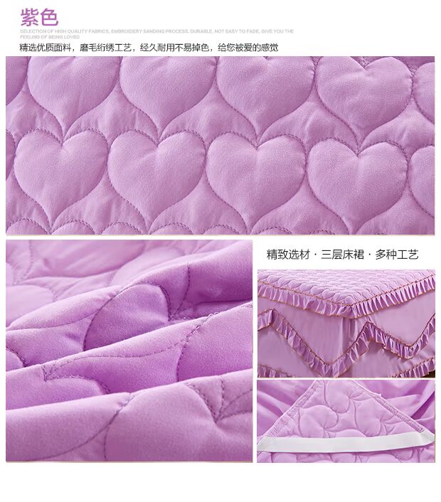 Khăn trải giường bằng vải bông loại đơn giường đơn giản 1,8m Giường trải giường cộng với vải bông bảo vệ che bụi chống trượt dày 2.0 	chân váy giường