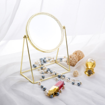 Net red ins girl heart makeup mirror portable European Gold-style small round mirror multi-function rotating desktop mirror