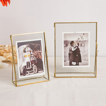 Nordic metal glass photo frame retro creative Plant Heritage clip home simple decoration wedding photo setting 67 inch