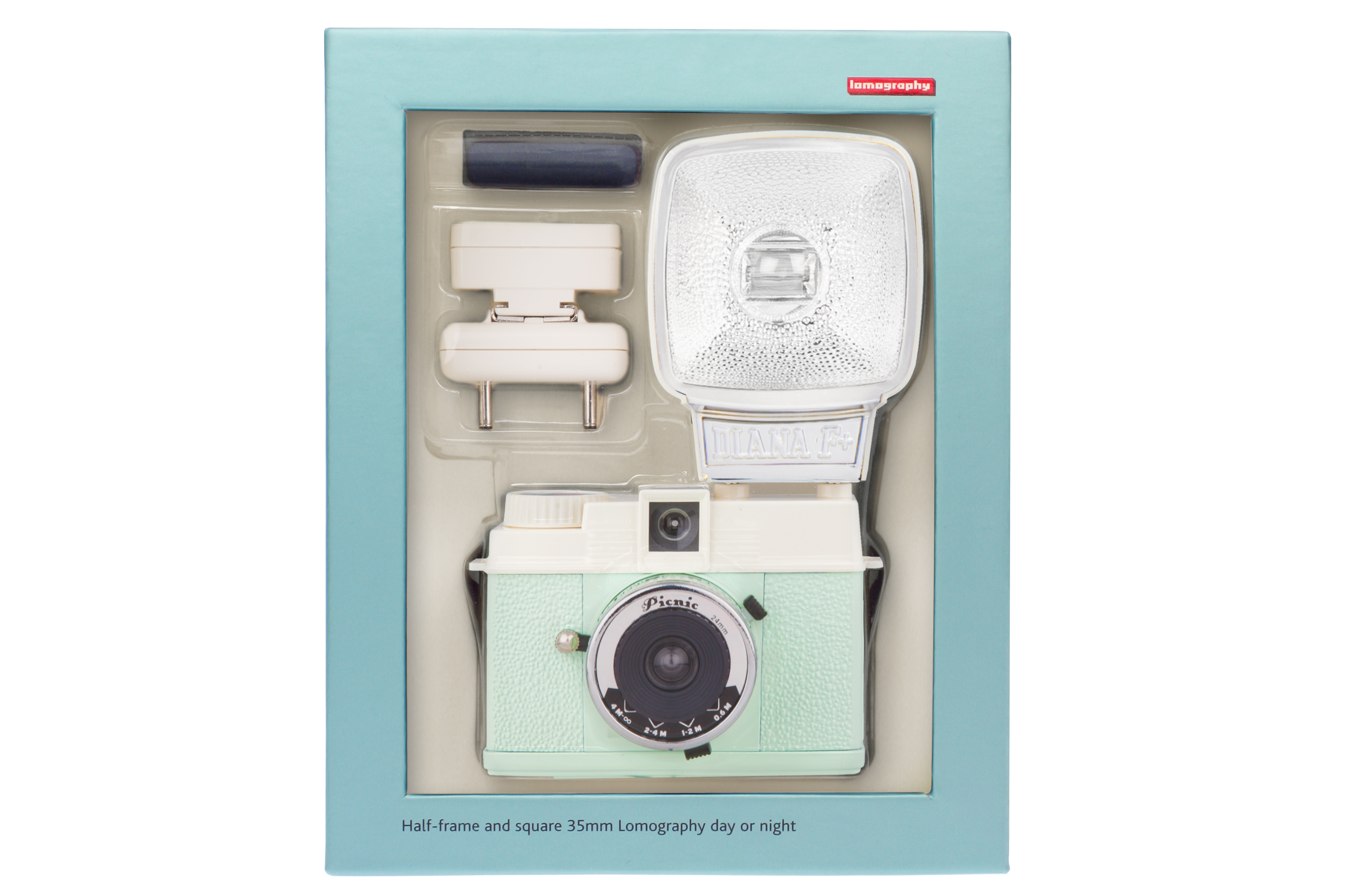 Vintage LOMO camera diana mini mint green Diana 135 roll camera Half grid camera