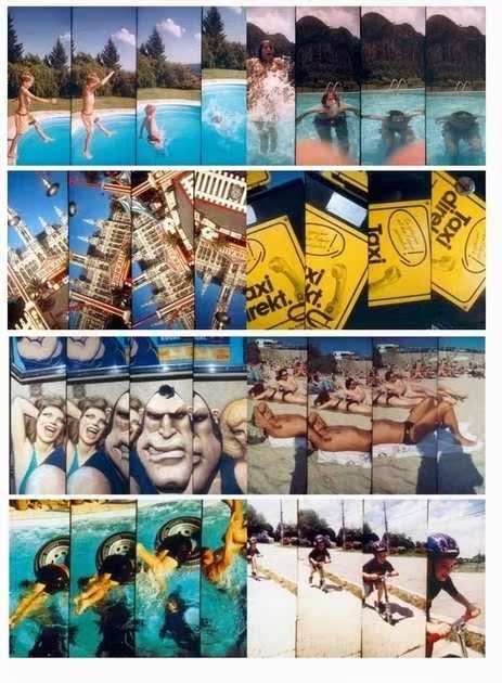 Retro Lomo Camera 135 phim sáng tạo Rope Bốn mảnh Super Sampler Pearl Blue