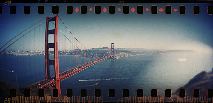 Máy ảnh Lomo Vintage Wide Răng Máy ảnh toàn cảnh Sprocket Rocket Orange!