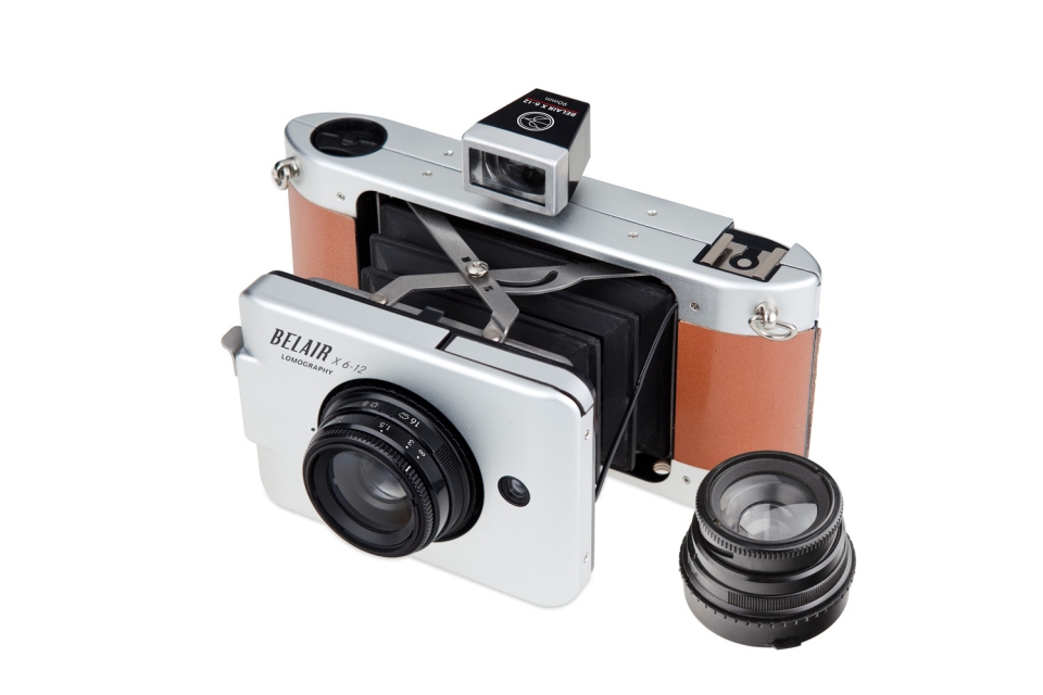 Belair X 6-12Jetsetter kim loại da màu nâu ở giữa gấp Lomo máy ảnh retro khối lượng giao hàng