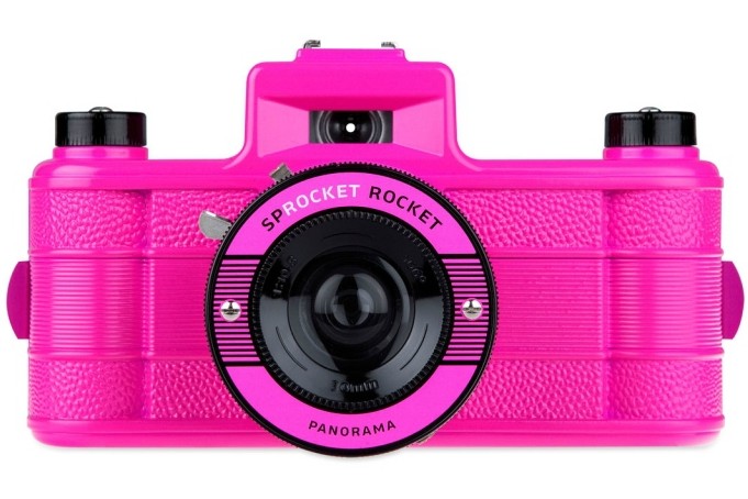 Máy ảnh Lomo cổ điển Máy ảnh toàn cảnh xoắn ốc rộng Sprocket Rocket Pink!