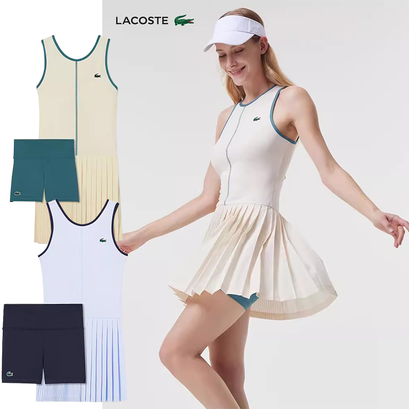 Lacoste French Crocodile 24 Spring New Sports Breathable Sleeveless Dress Pleated Tennis Skirt | Ef7451 Lacoste French Crocodile 24 Spring New Sports Breathable Sleeveless Dress Pleated Tennis Skirt | Ef7451