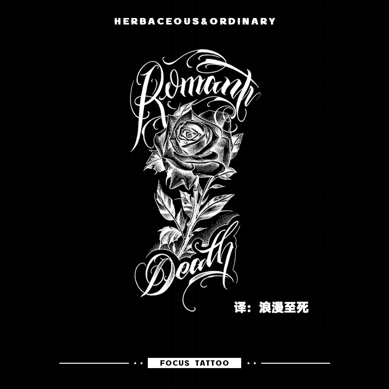 European and American Style Temporary Tattoo Arm Flower Arm Thigh Area Beautiful Rose Herbal Tattoo Sticker Semi-Permanent Sticker