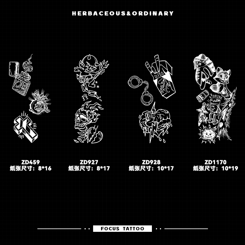 Simulated Tattoo with a High-End Feel, European and American Style, Cartoon Patchwork Small Pattern Flower Arm Tattoo Sticker, Herbal Semi-Permanent Sticker