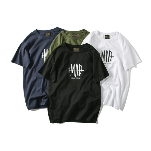 Летняя хлопковая брендовая футболка, Гонконг, короткий рукав