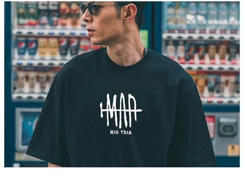 Летняя хлопковая брендовая футболка, Гонконг, короткий рукав