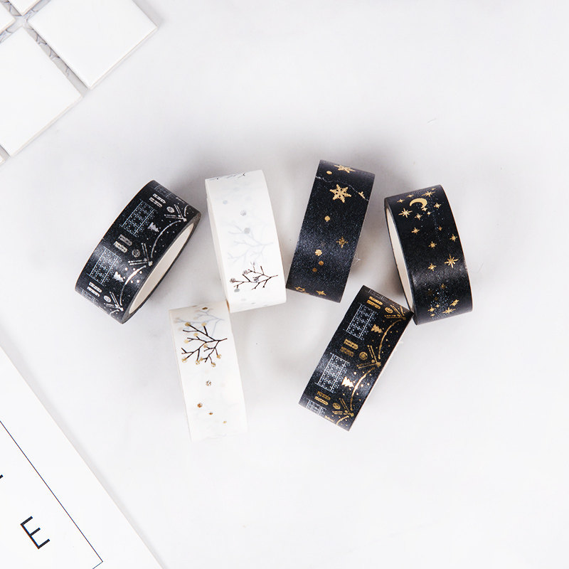 Hand account creative color washi tape Hand tear diary Bronzing decoration Hand account material Hand account album tool