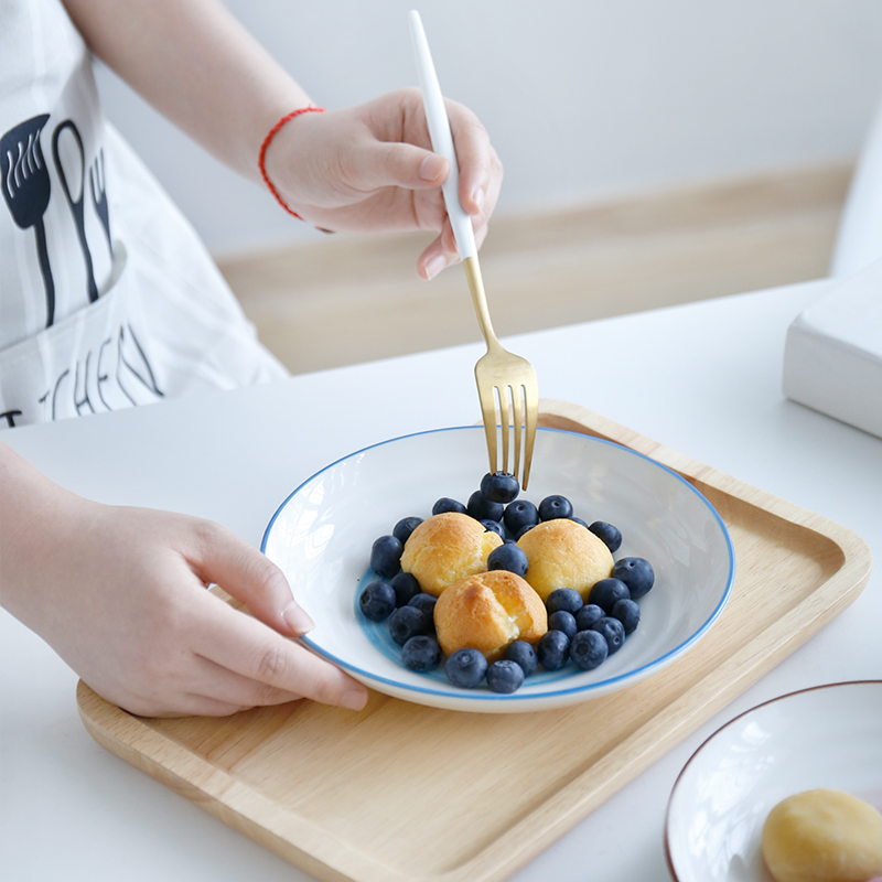 Household dish dish dish creative Japanese breakfast tray was Nordic ins good - & plates contracted wind ceramic plate