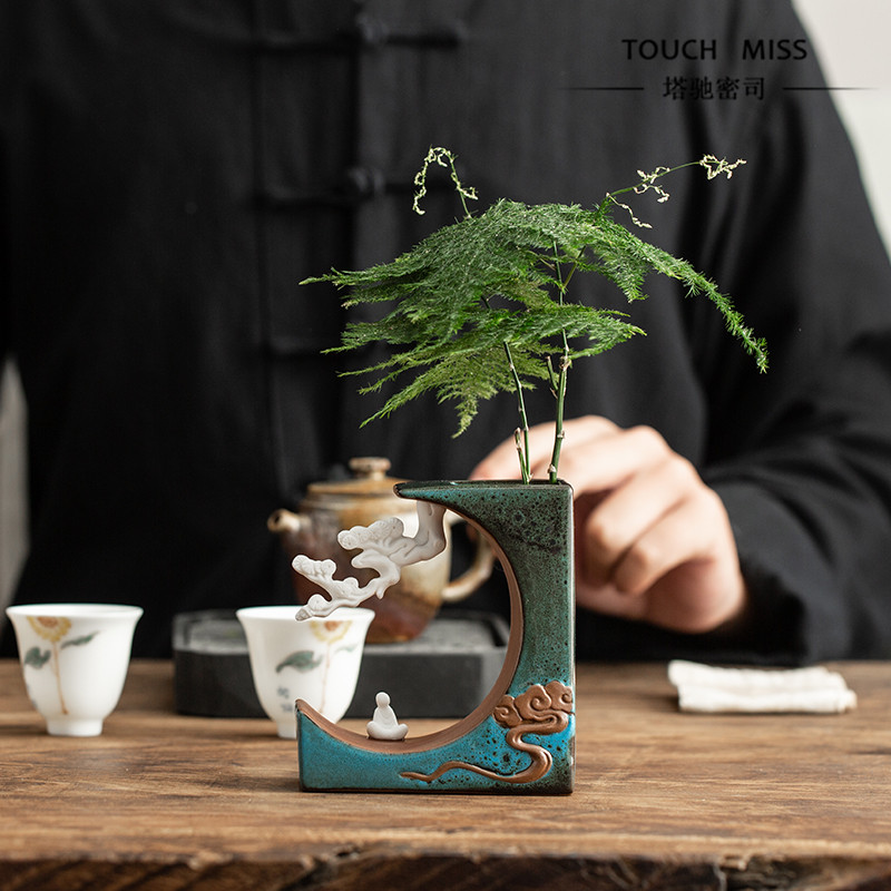 TOUCH MISS Day style coarse pottery tea set folk Vase Personality Fashion Zen with Residence Decorative items-Taobao
