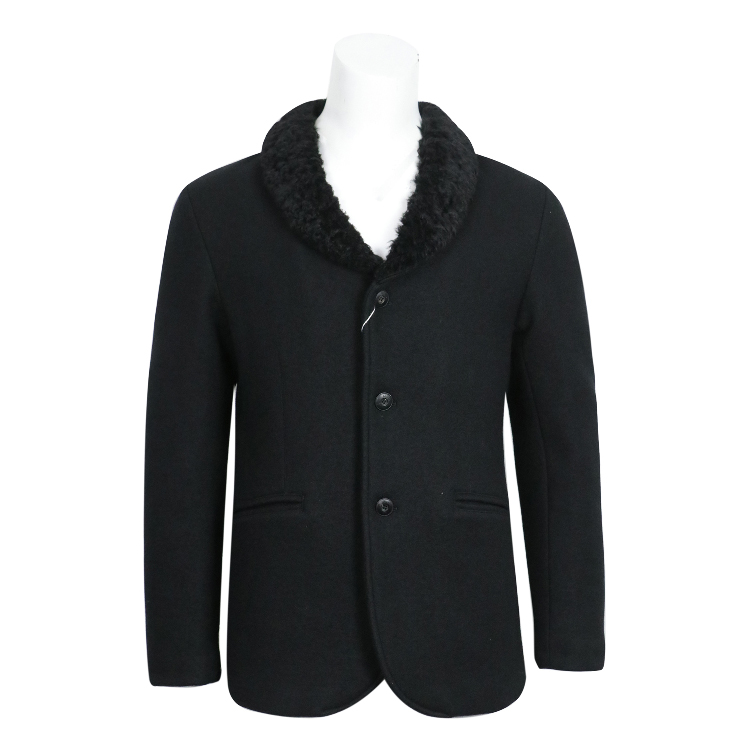 Special 2780-AC men's black wool coat with wool wool leather Ukrainian prolific price 24800