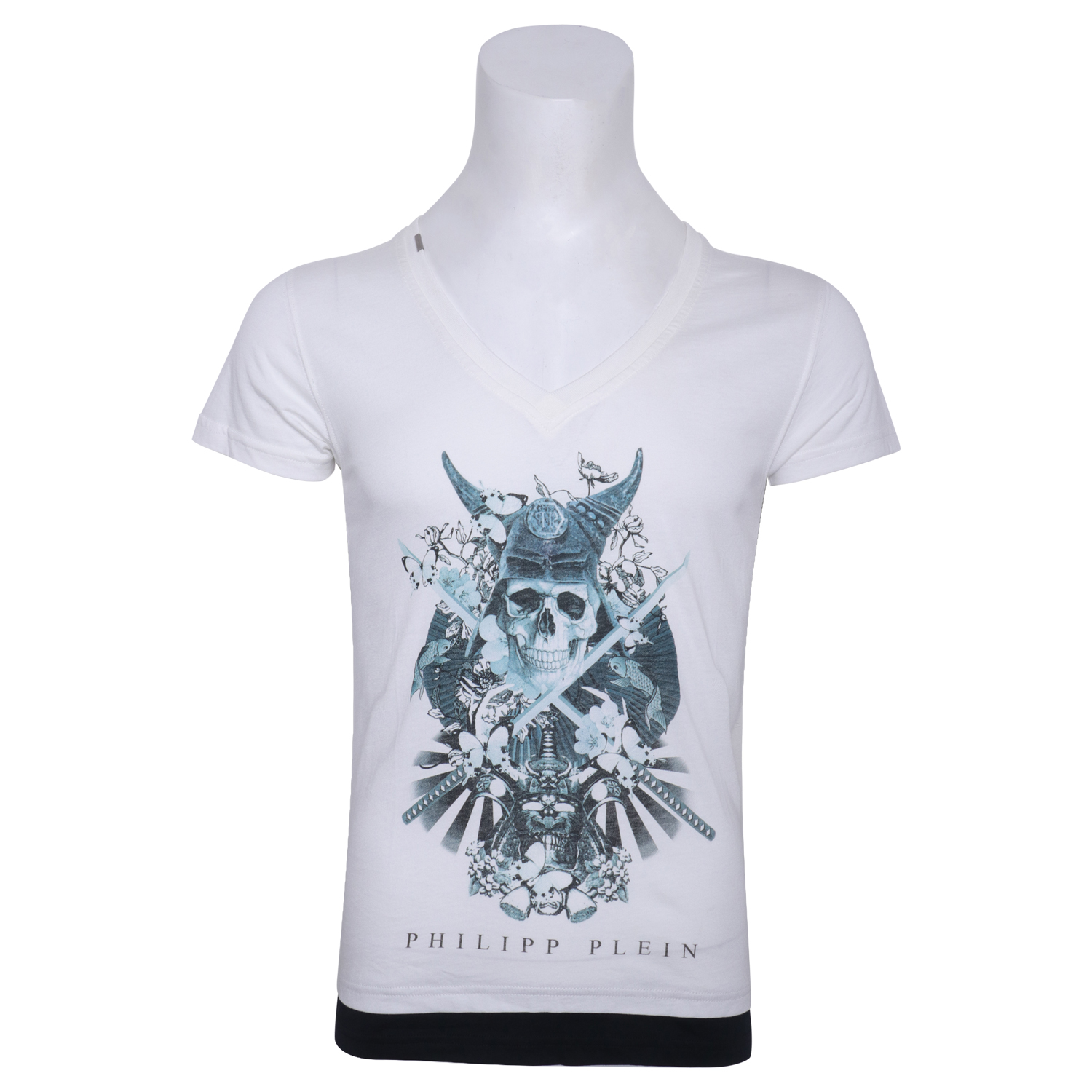 Special 799-P Summer Men's Short Sleeve T-Shirt Chest Skull Pattern Design White Cotton