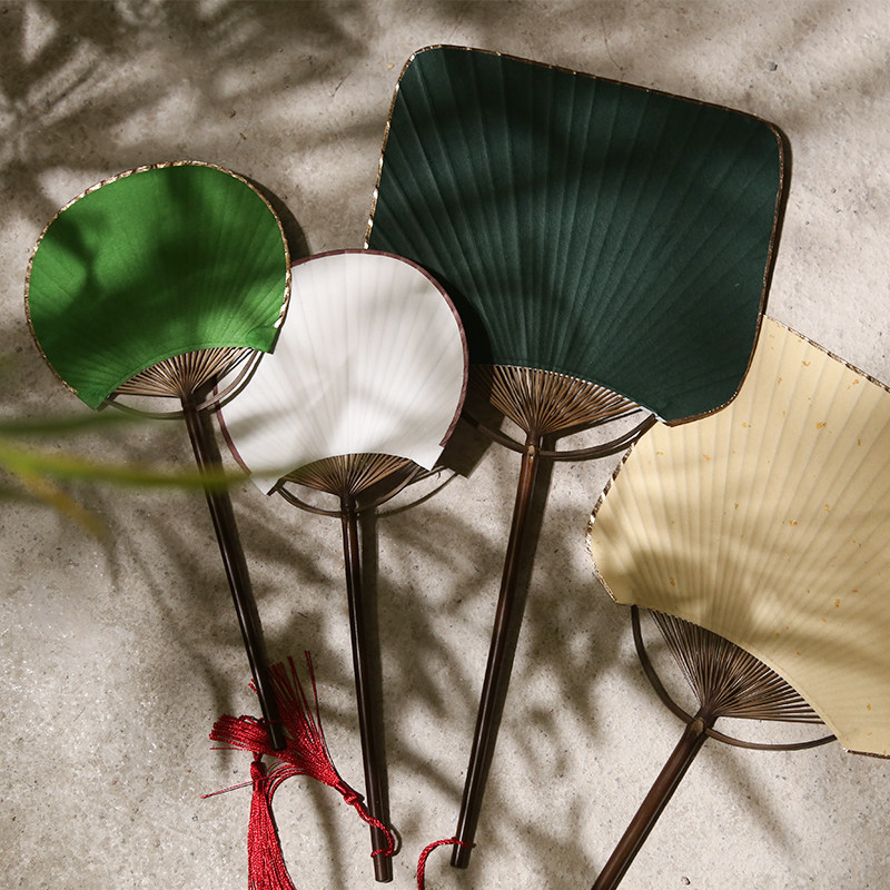 small group fan blank mini fan painting by hand painted digy paper fan face paper fan ancient wind purple bamboo long handle bamboo fan palace fan