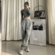 DQSTORE European and American new high-waisted drawstring loose slimming feet hanging sports casual pants Harem pants women