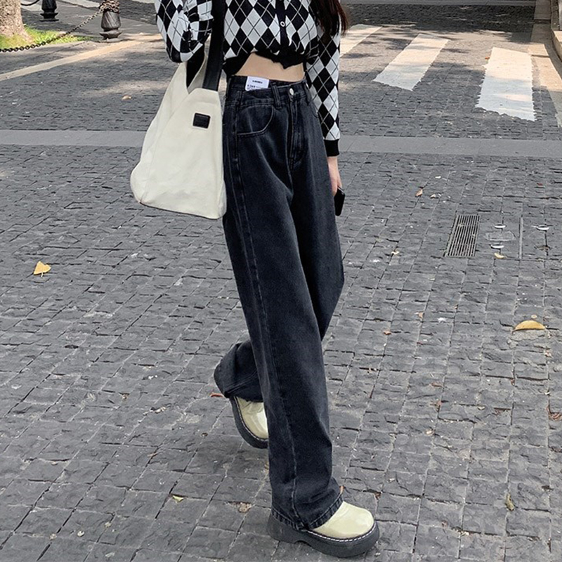 Jeans Woman 2022 Autumn Winter New Design Sensation High Waist Straight Drum Spring Loose Pituality Towlegged Pants