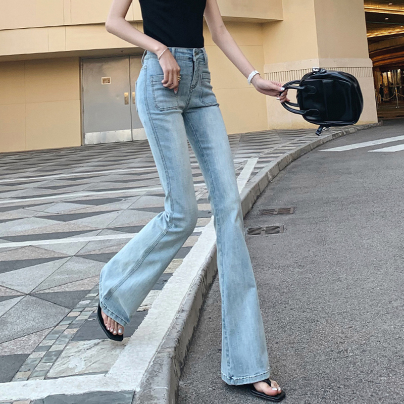 mularsa jeans woman with slim fit 100 lap 2022 fall new body elastic high waist pituitary micro horn pants