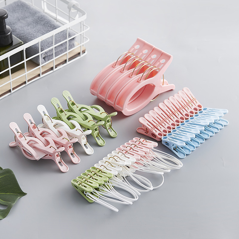 Plastic clothespin household clothes rack Clothes clip drying quilt drying clip Strong windproof coat rack large clip