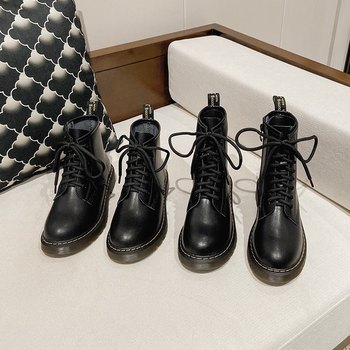 Martin boots women's 2023 autumn and winter new short boots soft leather soft sole single boots short zipper large size women's boots