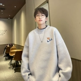 Демисезонный трикотажный шерстяной свитер для школьников, подходит для подростков, оверсайз, круглый воротник