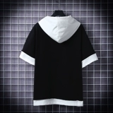 Летняя толстовка с капюшоном, японская трендовая футболка с коротким рукавом, мужской спортивный комплект, оверсайз