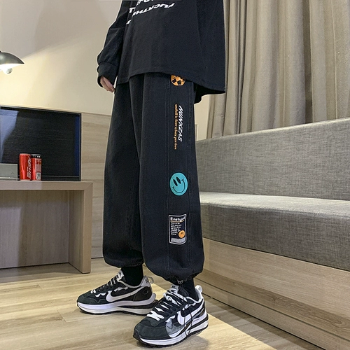 Осенние джинсы, трендовые штаны, повседневные брюки, оверсайз, в корейском стиле, свободный прямой крой