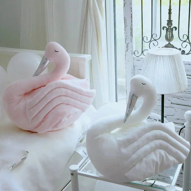 INS Nordic style high-end swan net red office lunch break pillow sofa car pillow cushion