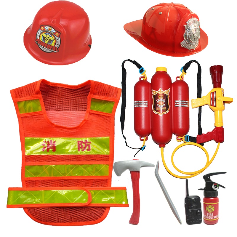 Children Firefighters waistcoat Vest Reflective Clothes Kid Over Home Toy Water Gun Fire Watch Performance Clothing-Taobao