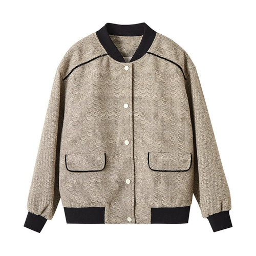 Шерстяное пальто, демисезонная куртка, бейсбольная форма для отдыха, в стиле Шанель