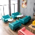 Khách sạn sofa hiện đại nhỏ gọn đơn sofa ba cửa hàng quần áo nhỏ của Mỹ có trụ da vintage Bắc Âu - Ghế sô pha sofa phòng khách nhỏ giá rẻ Ghế sô pha