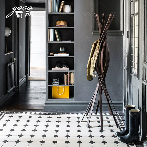 Нордическая мозаичная кирпичная стена кирпич Black Black Brick Black и белая плитка плит