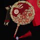 Ancient style round fan bride wedding fan wedding bouquet Chinese style Xiuhe suit handmade wedding fan diy material package