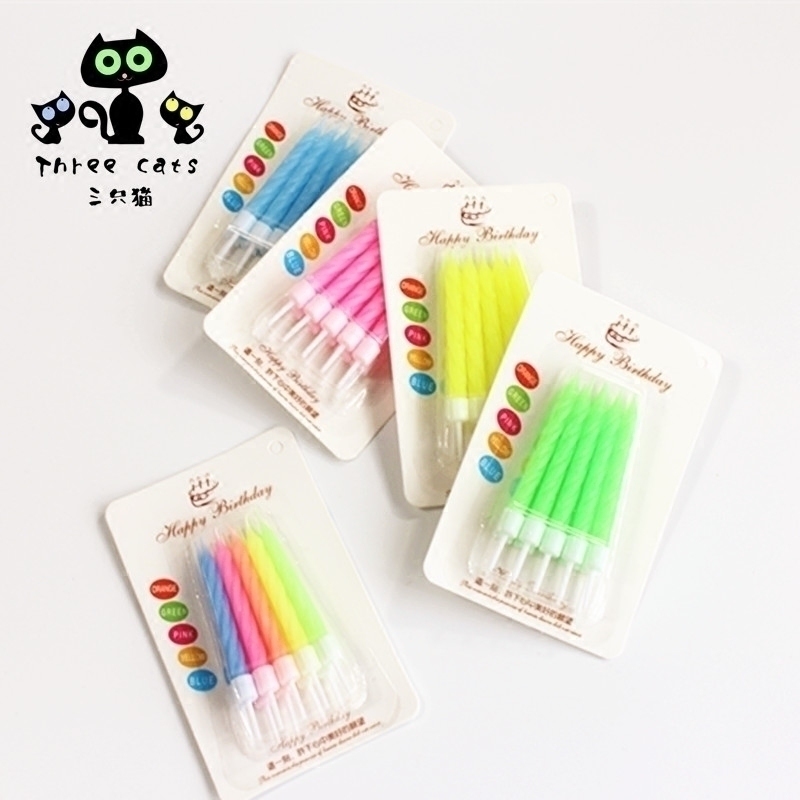 Birthday Candles Romantic Disposable Threaded Candles Party Birthday Wedding Slim Cake Candles